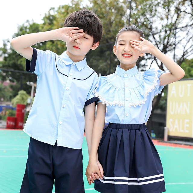 小學生校服兒童短袖畢業(yè)服班服工廠定制幼兒園園服